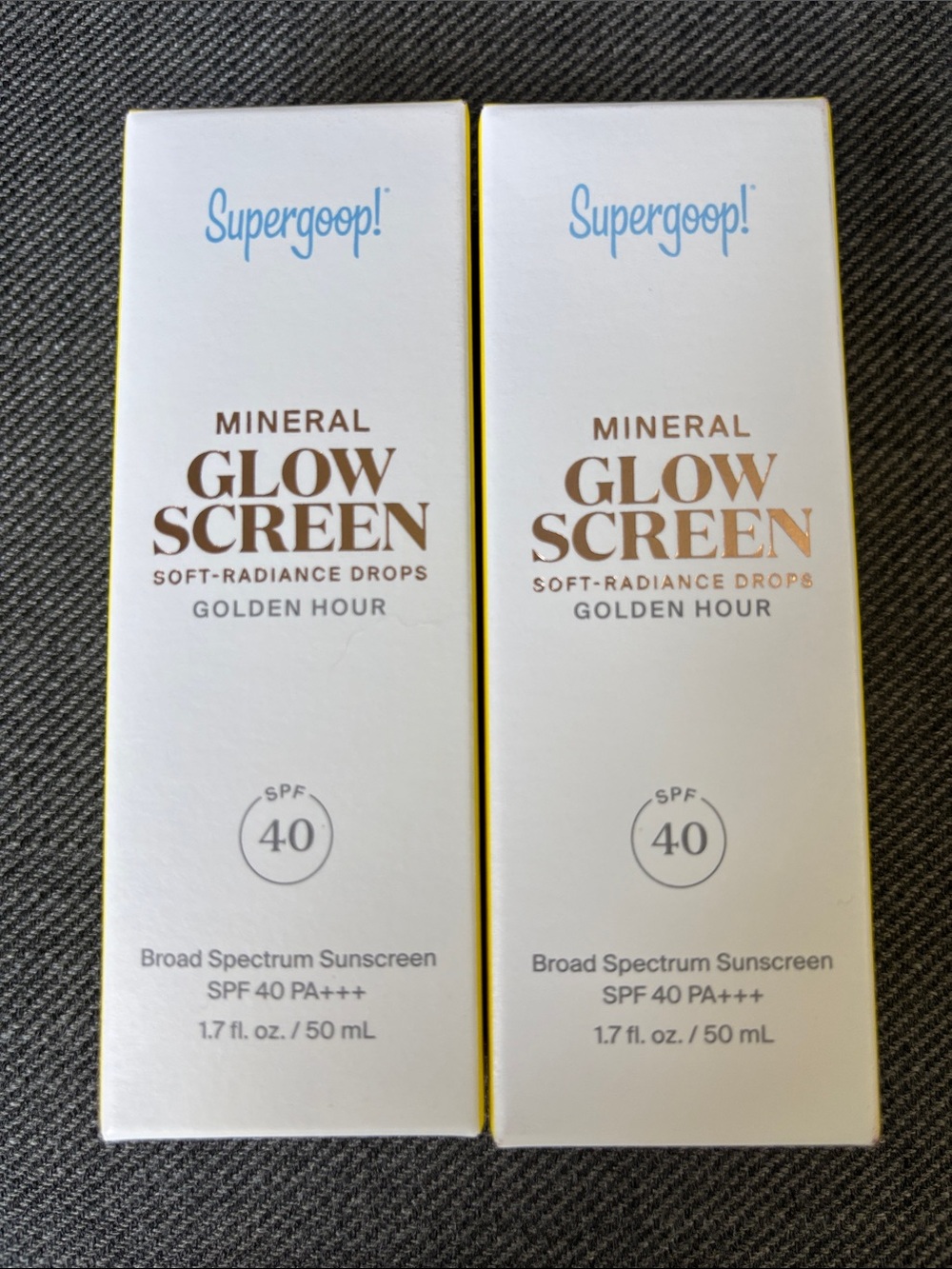 2 x Supergoop! Mineral glow sunscreen in golden hour SPF 40 1.7 fl. oz.